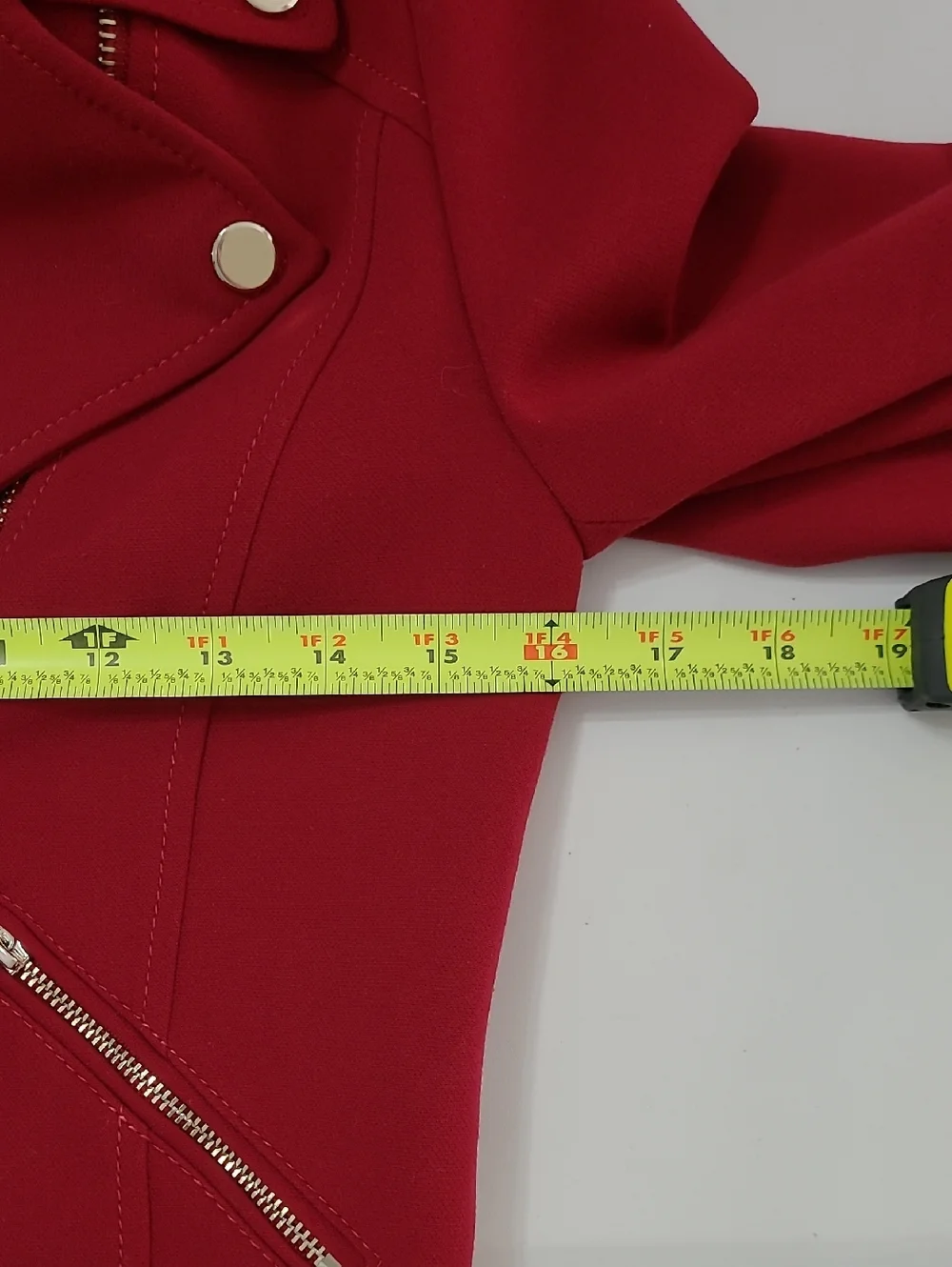 White House Black Market Red Moto-Style Zip Jacket size 0